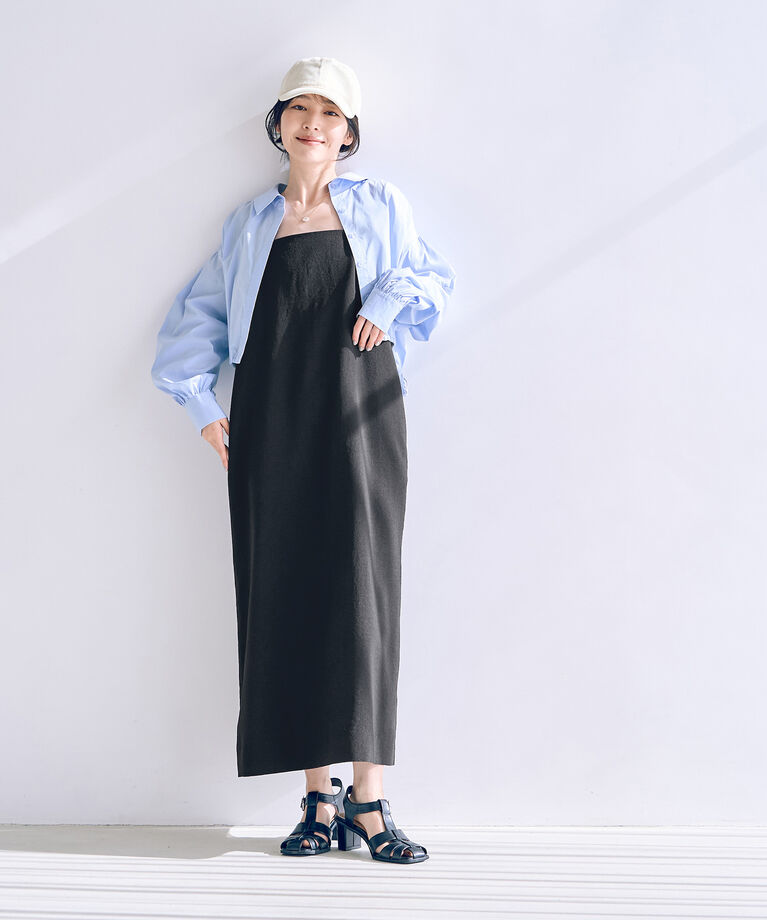 VIS「【洗える・接触冷感】美easyキャミワンピース【セットアップ対応】」|ワンピース|
