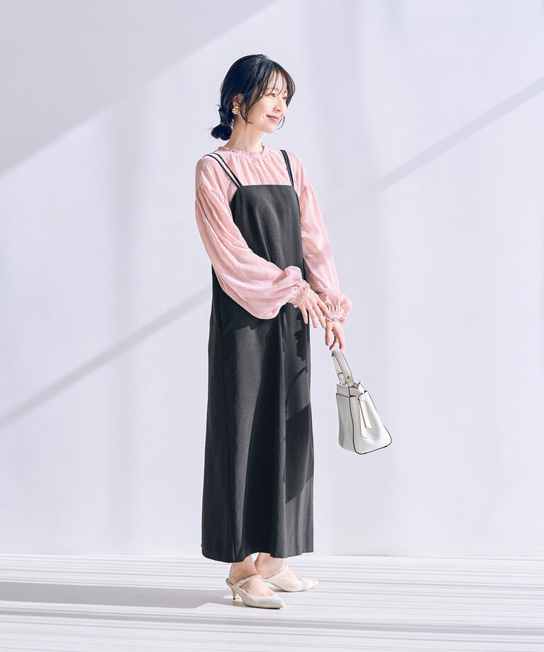 VIS「【洗える・接触冷感】美easyキャミワンピース【セットアップ対応】」|ワンピース|
