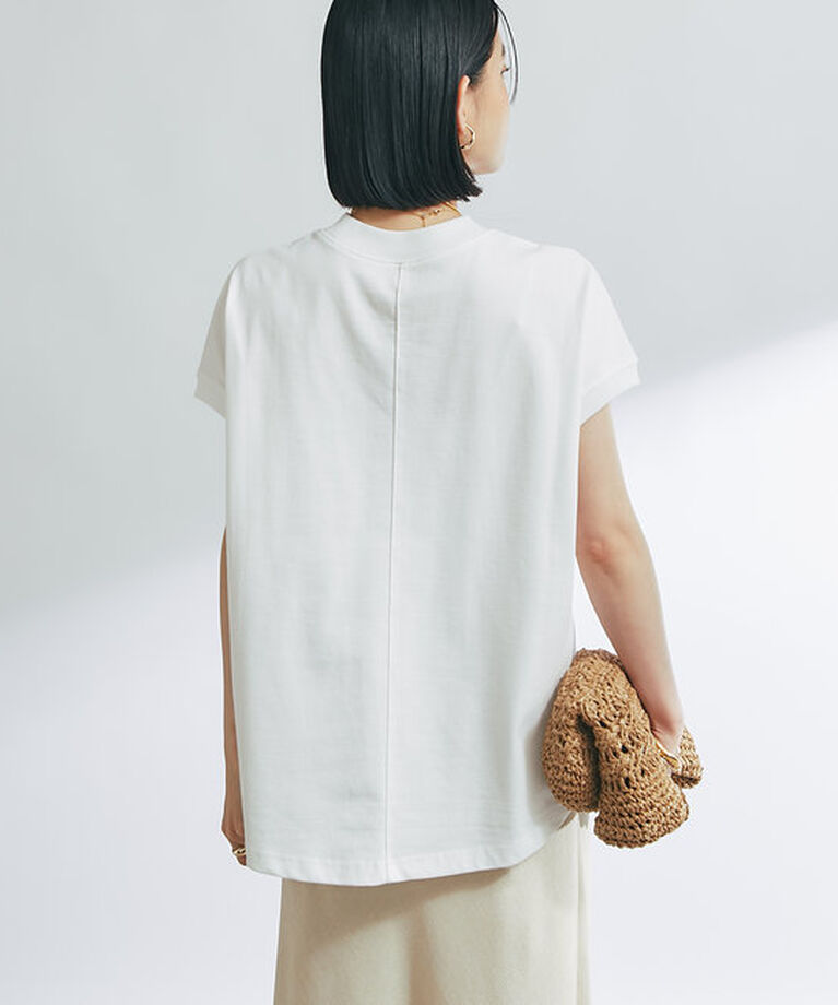  「《デイリーに活躍》モックネックプレーンT」|Tシャツ・カットソー|