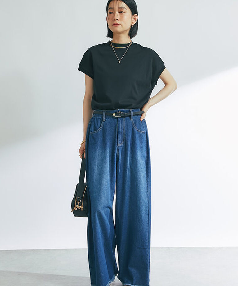  「《デイリーに活躍》モックネックプレーンT」|Tシャツ・カットソー|