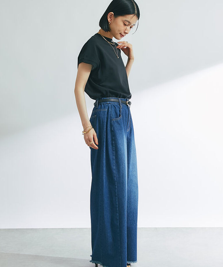  「《デイリーに活躍》モックネックプレーンT」|Tシャツ・カットソー|