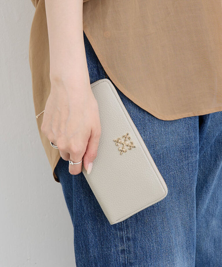  「モノグラムプレートラウンドジップウォレット」|財布|