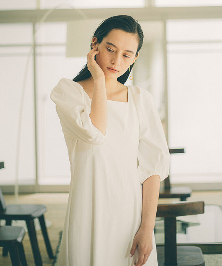 Rouge vif「ボリュームスリーブシェルタリングワンピース」|ワンピース|