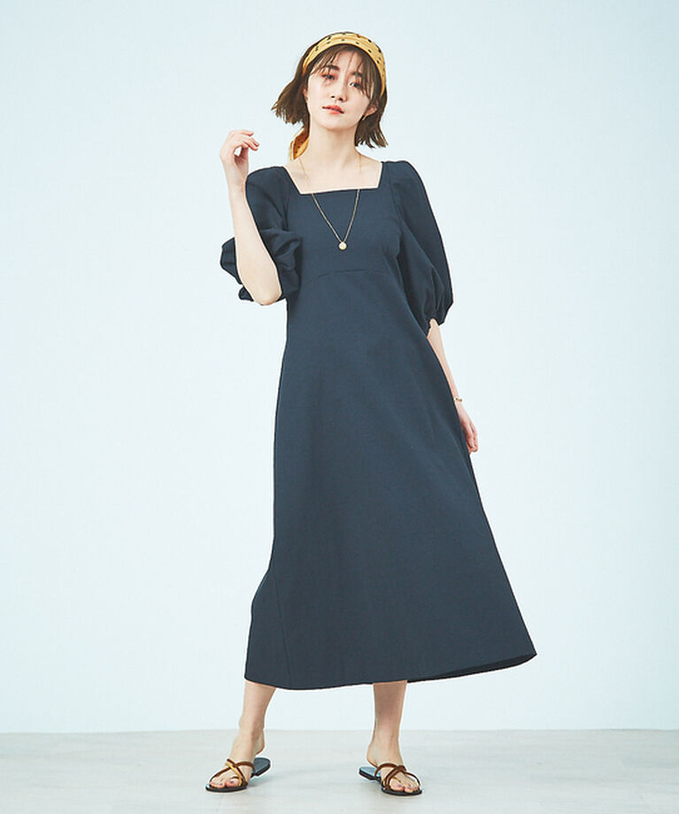 Rouge vif「ボリュームスリーブシェルタリングワンピース」|ワンピース|