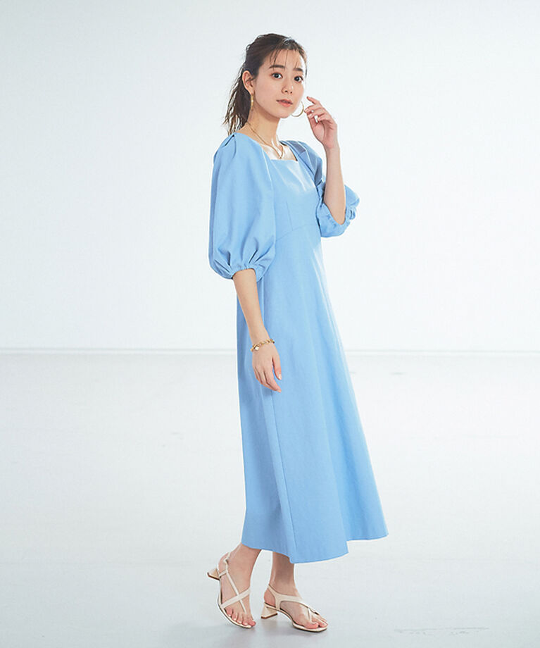 Rouge vif「ボリュームスリーブシェルタリングワンピース」|ワンピース|