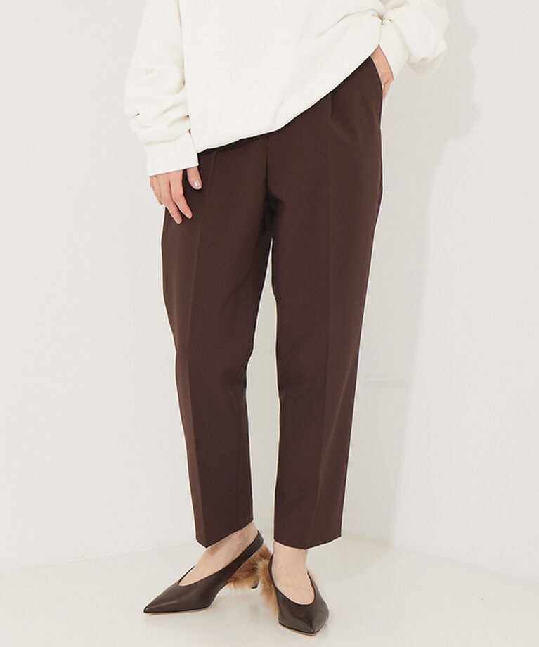 Rouge vif「【XSサイズ展開】【セットアップ対応】ウールタッチテーパードパンツ」|その他|ブラウン