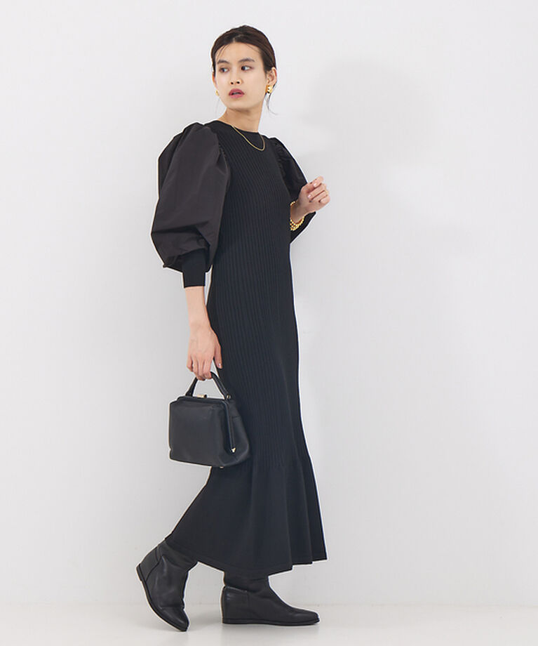 Rouge vif「ファブリック  スリーブニットワンピース」|ワンピース|