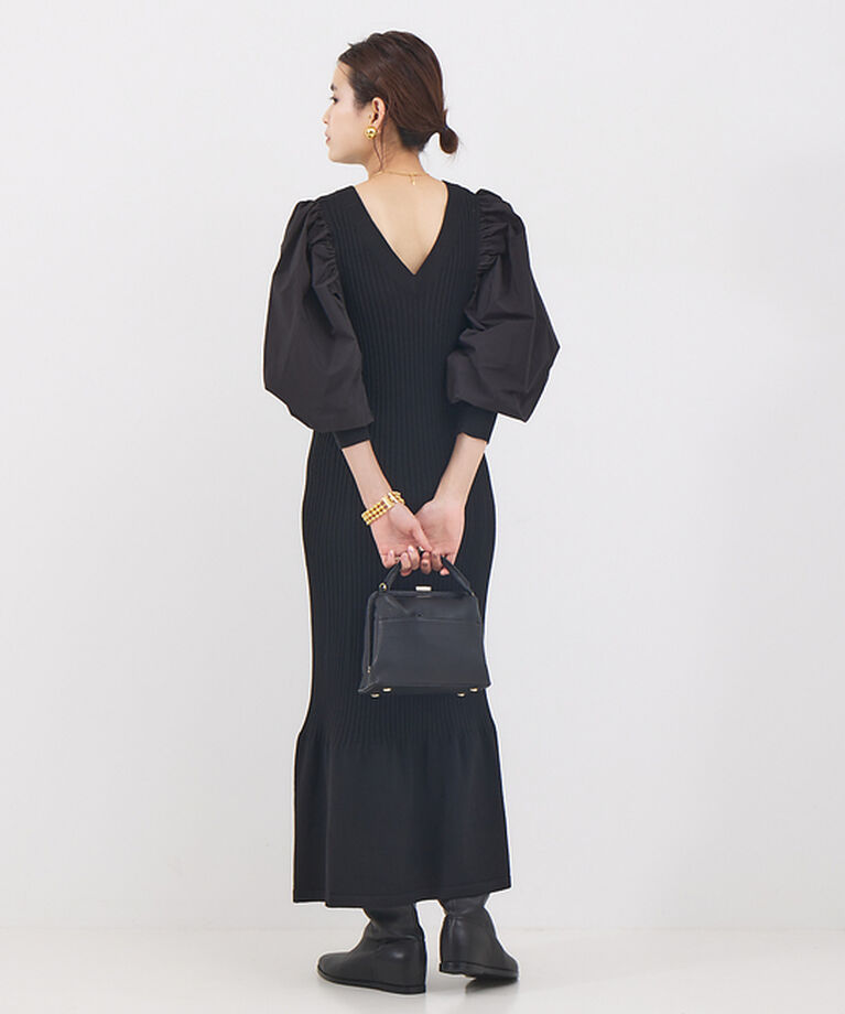 Rouge vif「ファブリック  スリーブニットワンピース」|ワンピース|