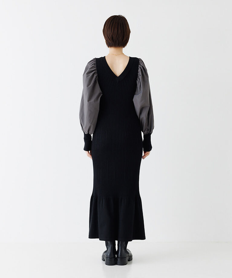 Rouge vif「ファブリック  スリーブニットワンピース」|ワンピース|
