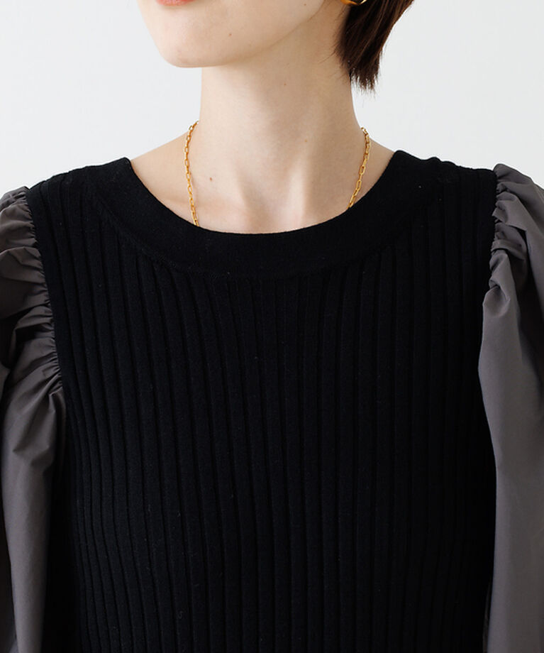 Rouge vif「ファブリック  スリーブニットワンピース」|ワンピース|
