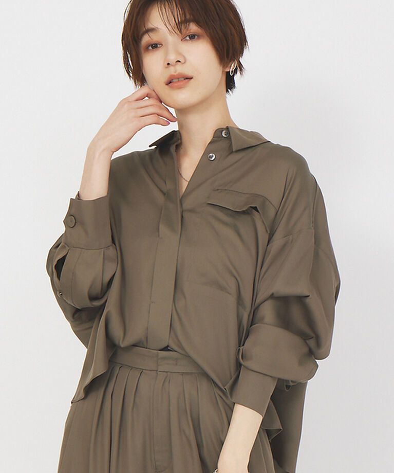 Rouge vif「【セットアップ対応】スリーブスリットシャツ」|シャツ・ブラウス|モカ