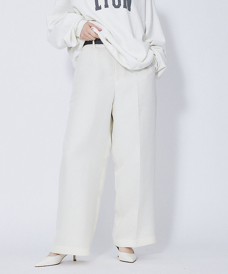 Rouge vif「ベルト付きノンタックワイドパンツ」|その他|アイボリー