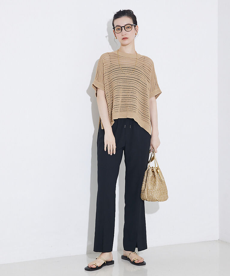 qualite「バックサテンジョーゼットベンツパンツ」|その他|