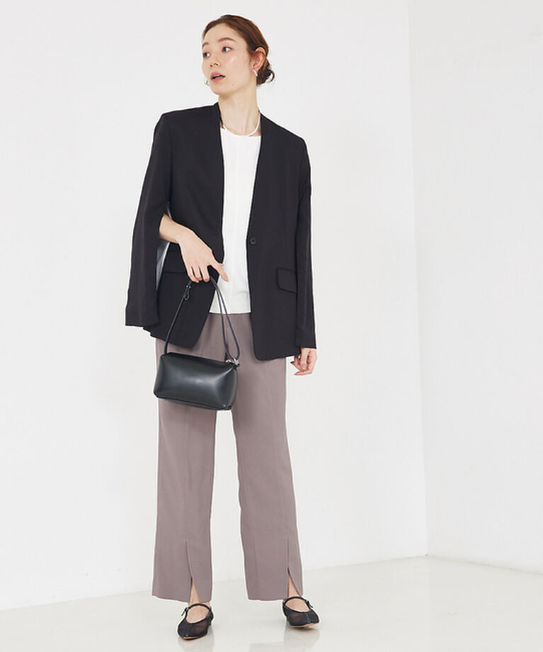 qualite「バックサテンジョーゼットベンツパンツ」|その他|