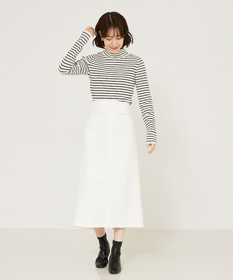 abahouse mavie「ポリエステルリブハイネックプルオーバー」|ニット・セーター|