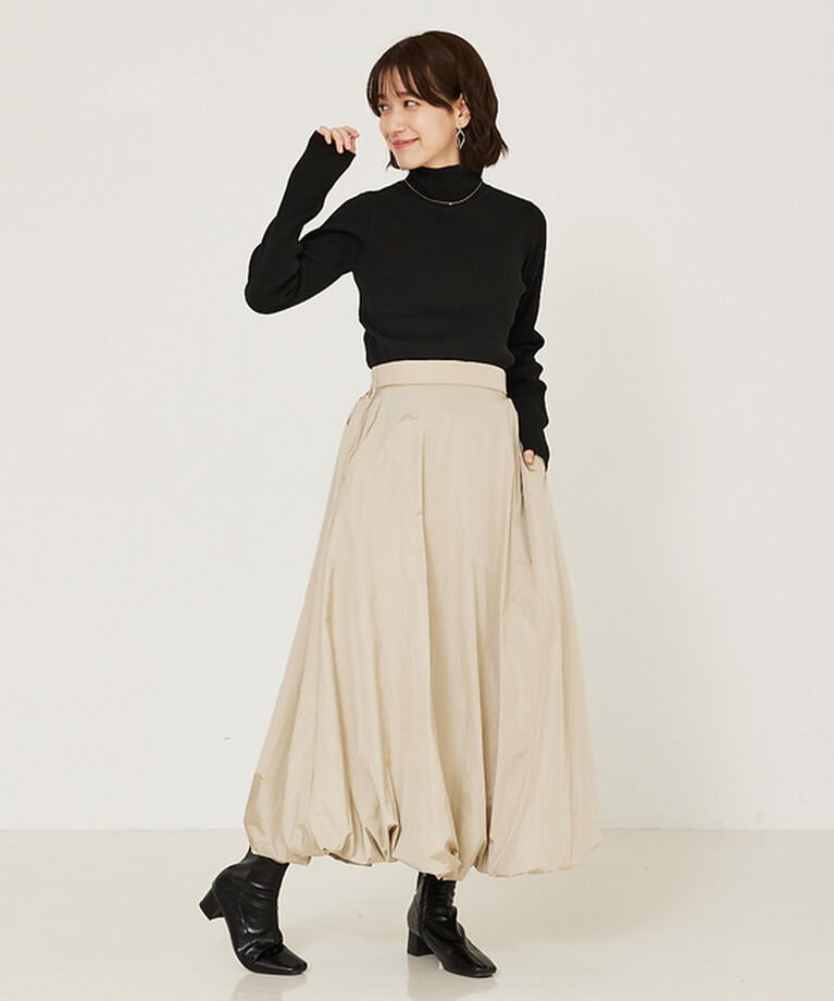 abahouse mavie「ポリエステルリブハイネックプルオーバー」|ニット・セーター|