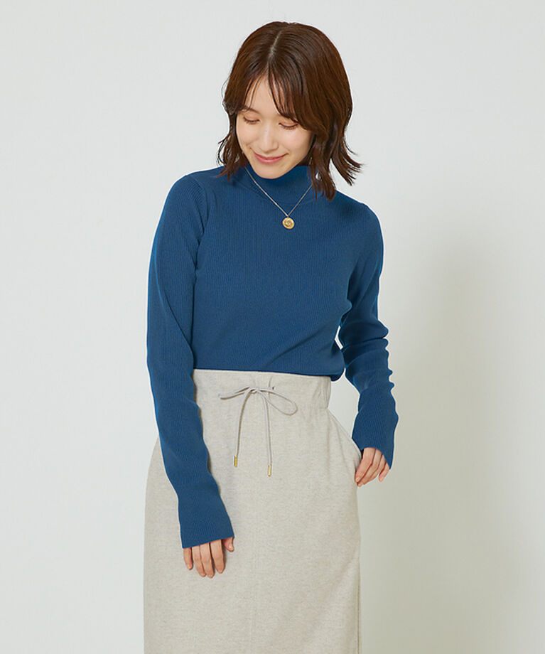 abahouse mavie「ポリエステルリブハイネックプルオーバー」|ニット・セーター|