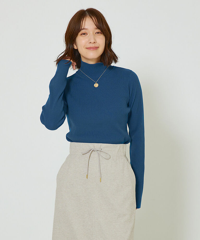 abahouse mavie「ポリエステルリブハイネックプルオーバー」|ニット・セーター|