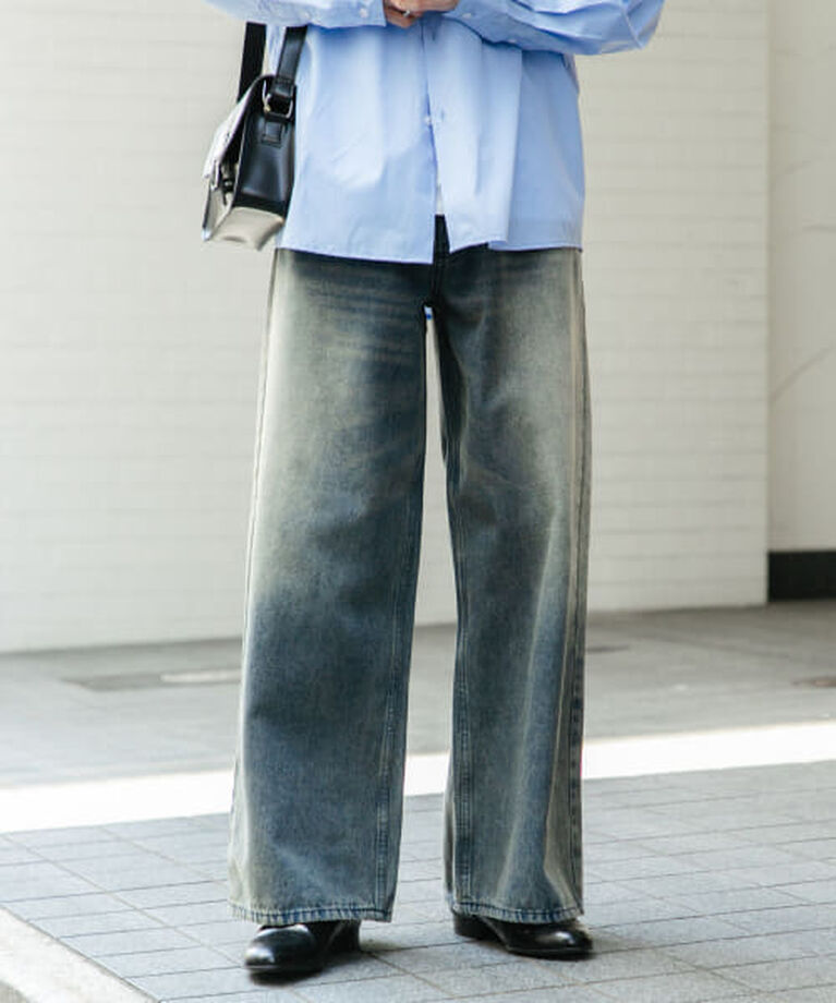 SENSE OF PLACE by URBAN RESEARCH「SENSE OF PLACE ヴィンテージライクデニムワイドパンツ」|デニム|