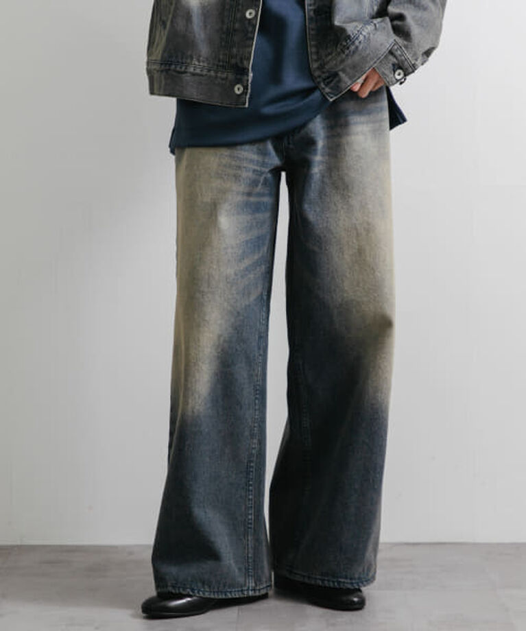 SENSE OF PLACE by URBAN RESEARCH「SENSE OF PLACE ヴィンテージライクデニムワイドパンツ」|デニム|