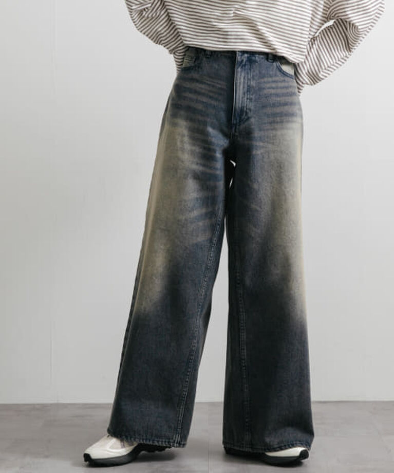SENSE OF PLACE by URBAN RESEARCH「SENSE OF PLACE ヴィンテージライクデニムワイドパンツ」|デニム|