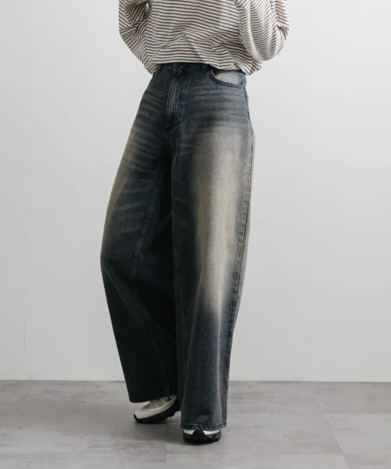 SENSE OF PLACE by URBAN RESEARCH「SENSE OF PLACE ヴィンテージライクデニムワイドパンツ」|デニム|
