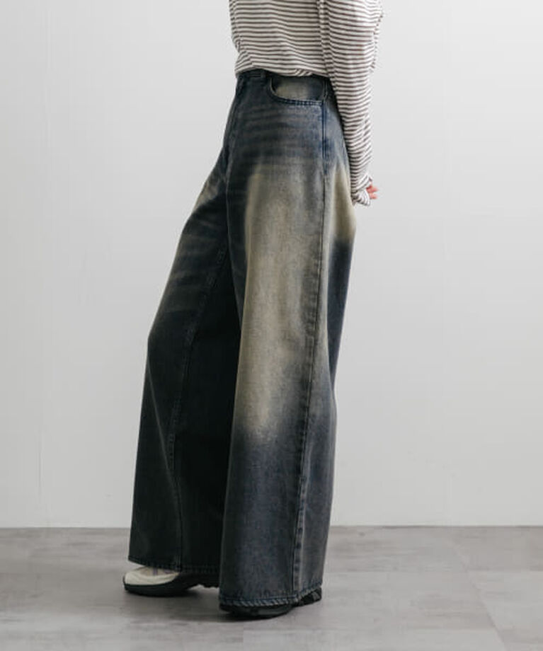 SENSE OF PLACE by URBAN RESEARCH「SENSE OF PLACE ヴィンテージライクデニムワイドパンツ」|デニム|