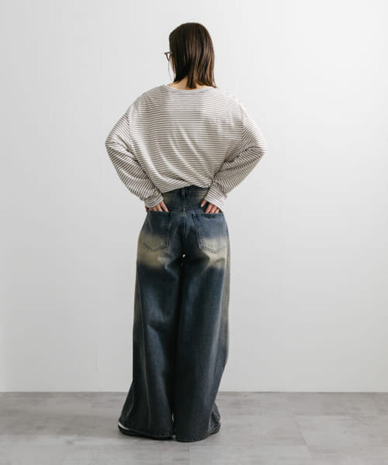 SENSE OF PLACE by URBAN RESEARCH「SENSE OF PLACE ヴィンテージライクデニムワイドパンツ」|デニム|