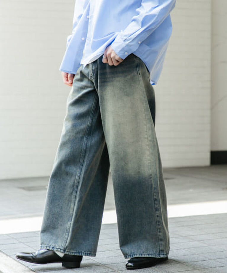 SENSE OF PLACE by URBAN RESEARCH「SENSE OF PLACE ヴィンテージライクデニムワイドパンツ」|デニム|