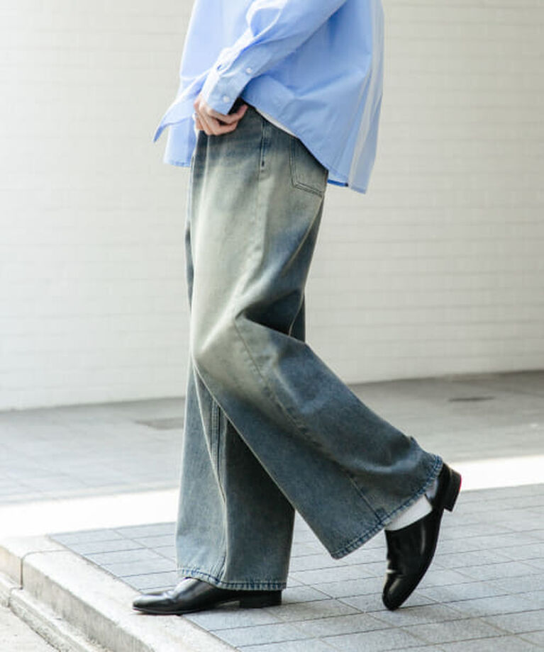 SENSE OF PLACE by URBAN RESEARCH「SENSE OF PLACE ヴィンテージライクデニムワイドパンツ」|デニム|