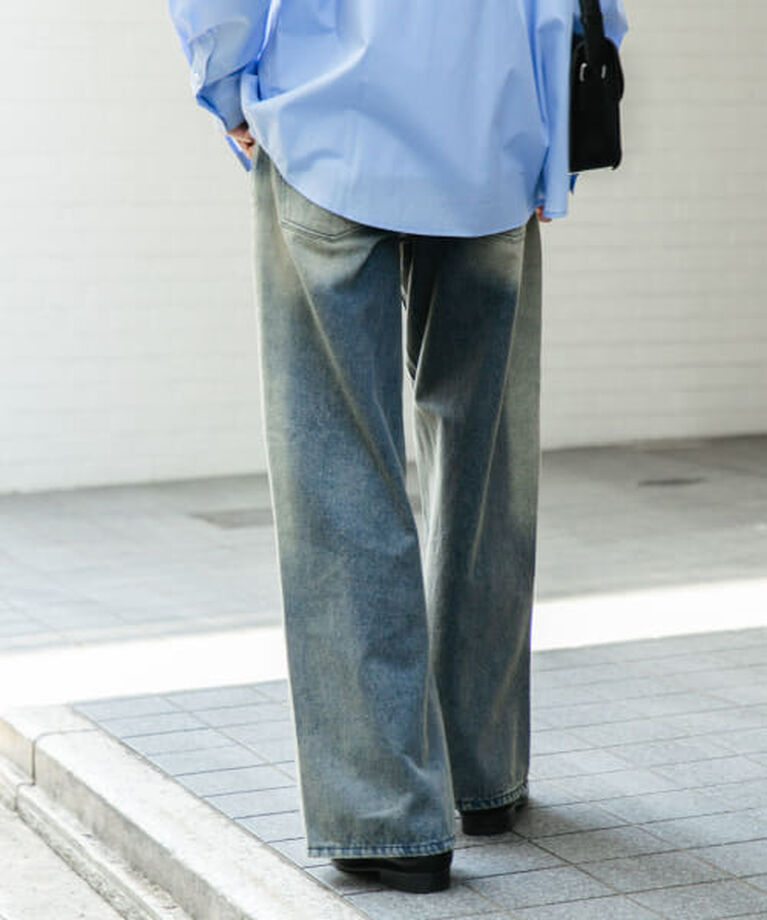 SENSE OF PLACE by URBAN RESEARCH「SENSE OF PLACE ヴィンテージライクデニムワイドパンツ」|デニム|