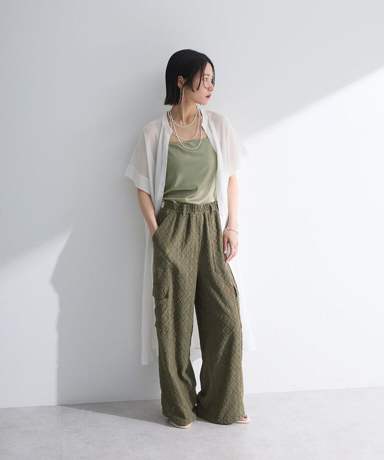 Green Parks「半袖シアーシャツワンピース」|ワンピース|