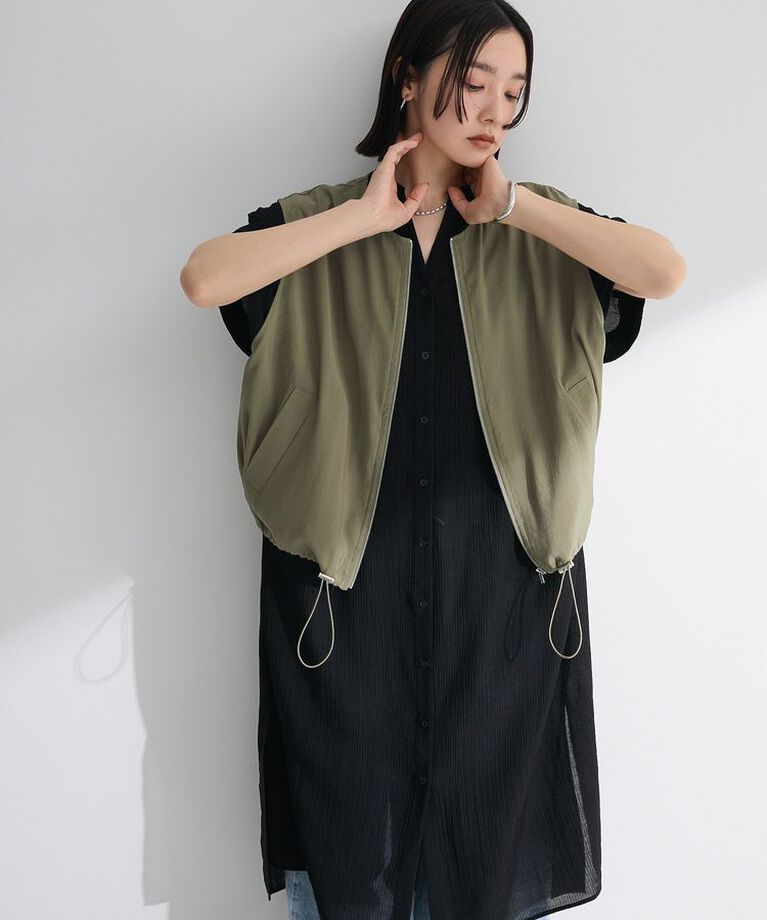 Green Parks「半袖シアーシャツワンピース」|ワンピース|