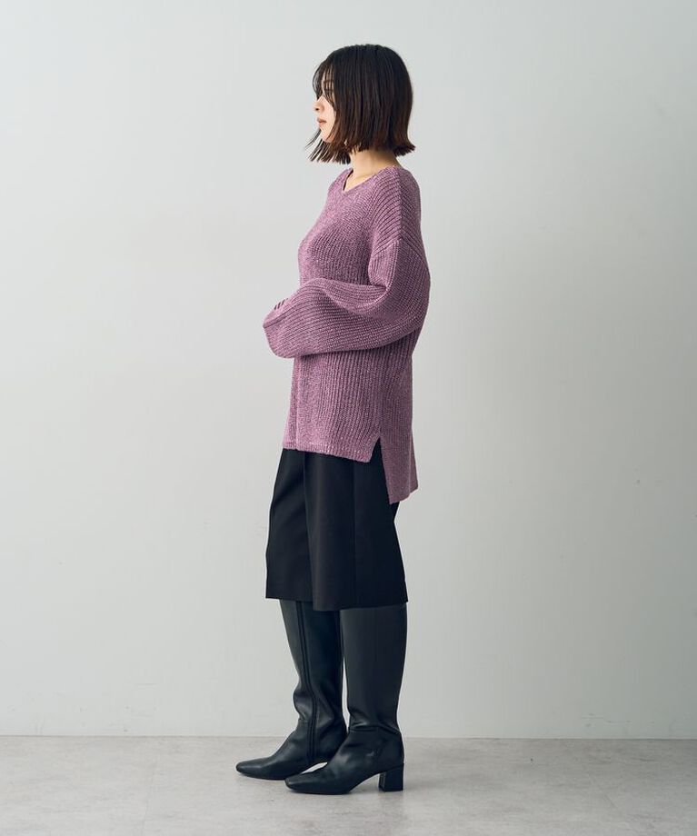 YECCA VECCA「スパンコールボートネックニット」|ニット・セーター|