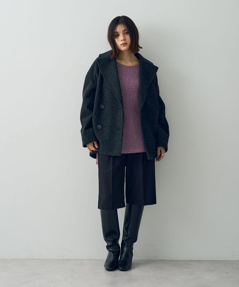 YECCA VECCA「スパンコールボートネックニット」|ニット・セーター|