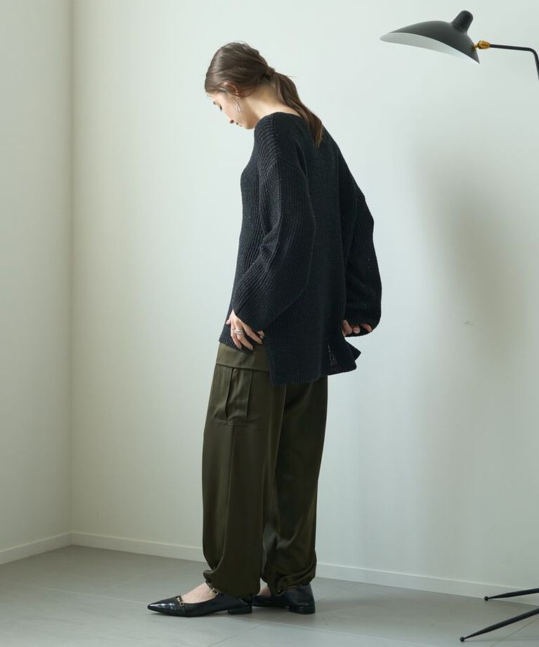 YECCA VECCA「スパンコールボートネックニット」|ニット・セーター|