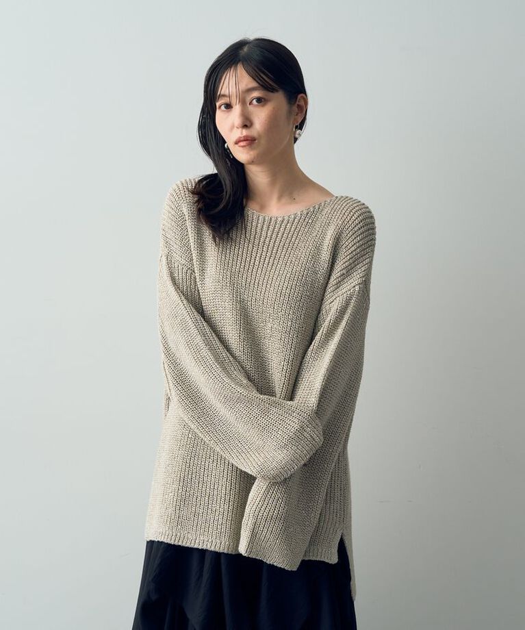 YECCA VECCA「スパンコールボートネックニット」|ニット・セーター|