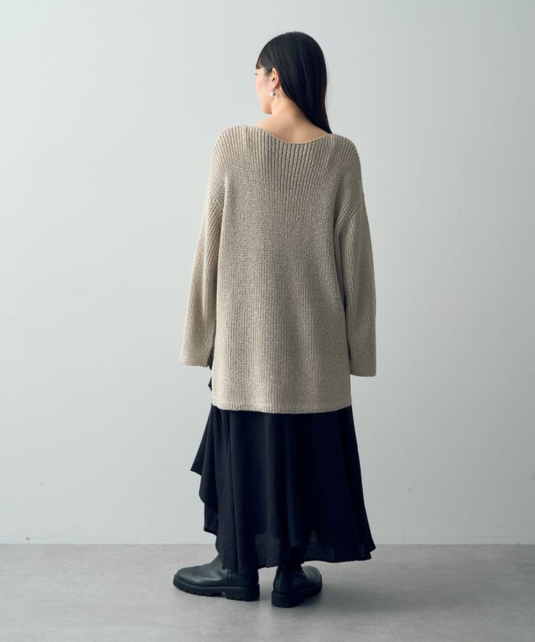 YECCA VECCA「スパンコールボートネックニット」|ニット・セーター|