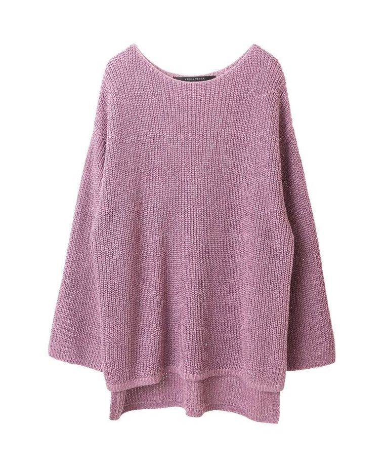 YECCA VECCA「スパンコールボートネックニット」|ニット・セーター|