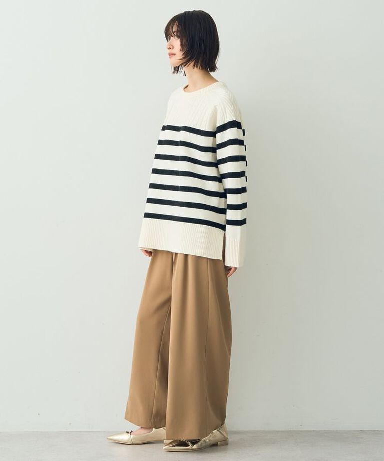 YECCA VECCA「ケーブル×ボーダーニット」|ニット・セーター|