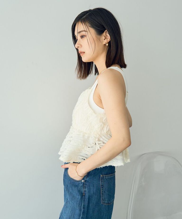 YECCA VECCA「チュールバテンレースオーバーキャミ」|キャミソール|