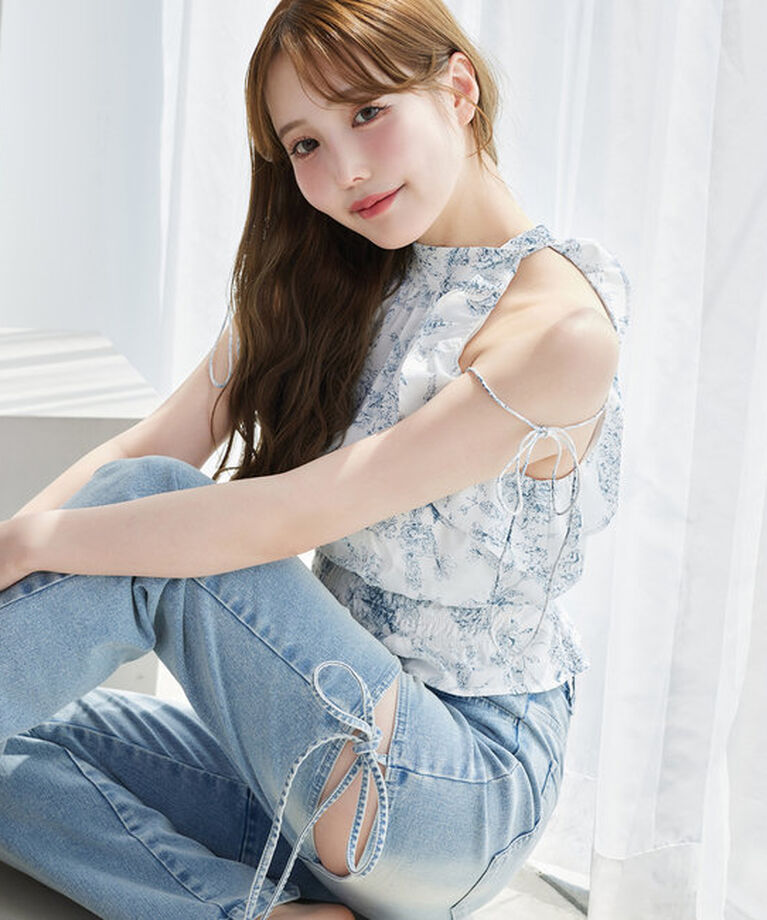  「サイドあき美脚ストレッチデニム」|その他|