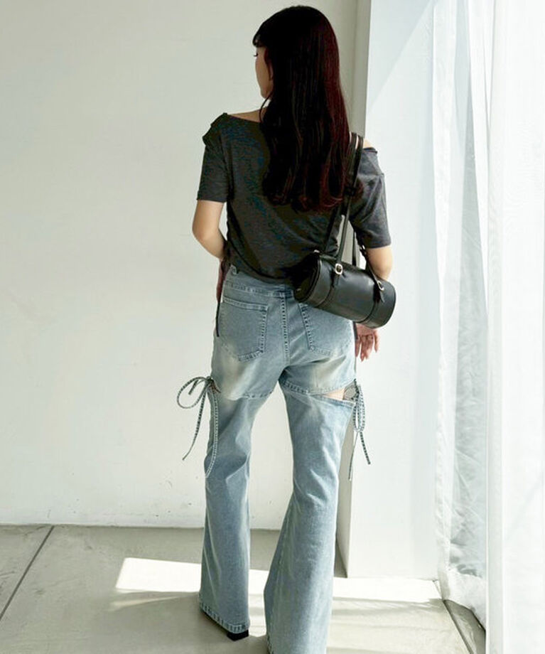  「サイドあき美脚ストレッチデニム」|その他|