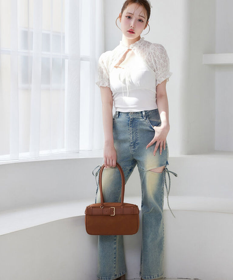  「サイドあき美脚ストレッチデニム」|その他|