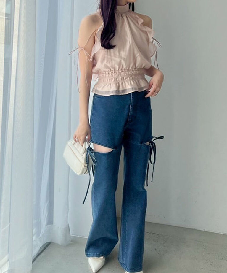  「サイドあき美脚ストレッチデニム」|その他|