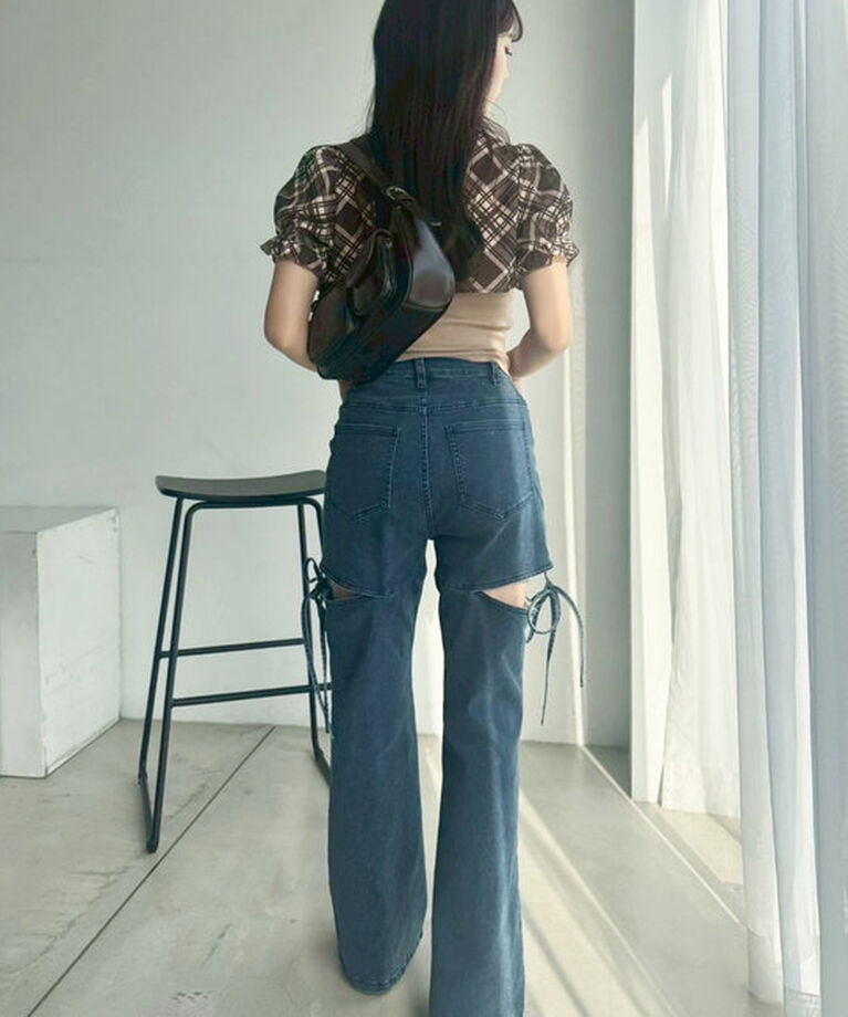  「サイドあき美脚ストレッチデニム」|その他|