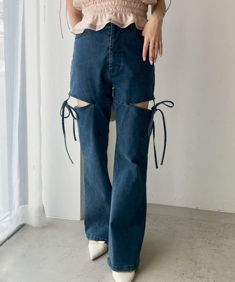  「サイドあき美脚ストレッチデニム」|その他|