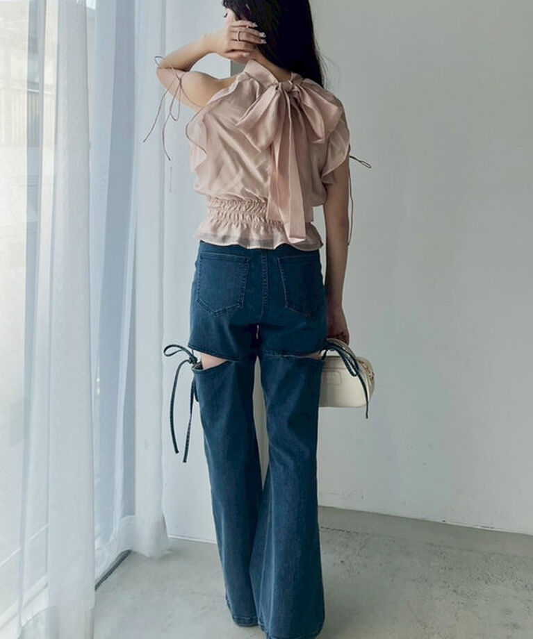  「サイドあき美脚ストレッチデニム」|その他|