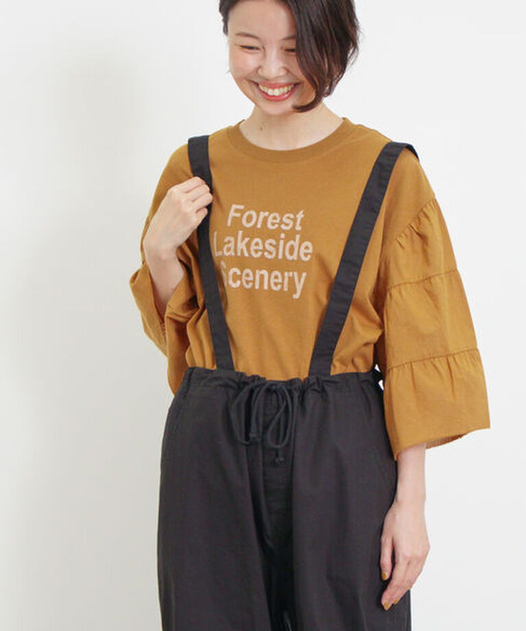 Samansa Mos2「袖ティアードTシャツ」|Tシャツ・カットソー|マスタード