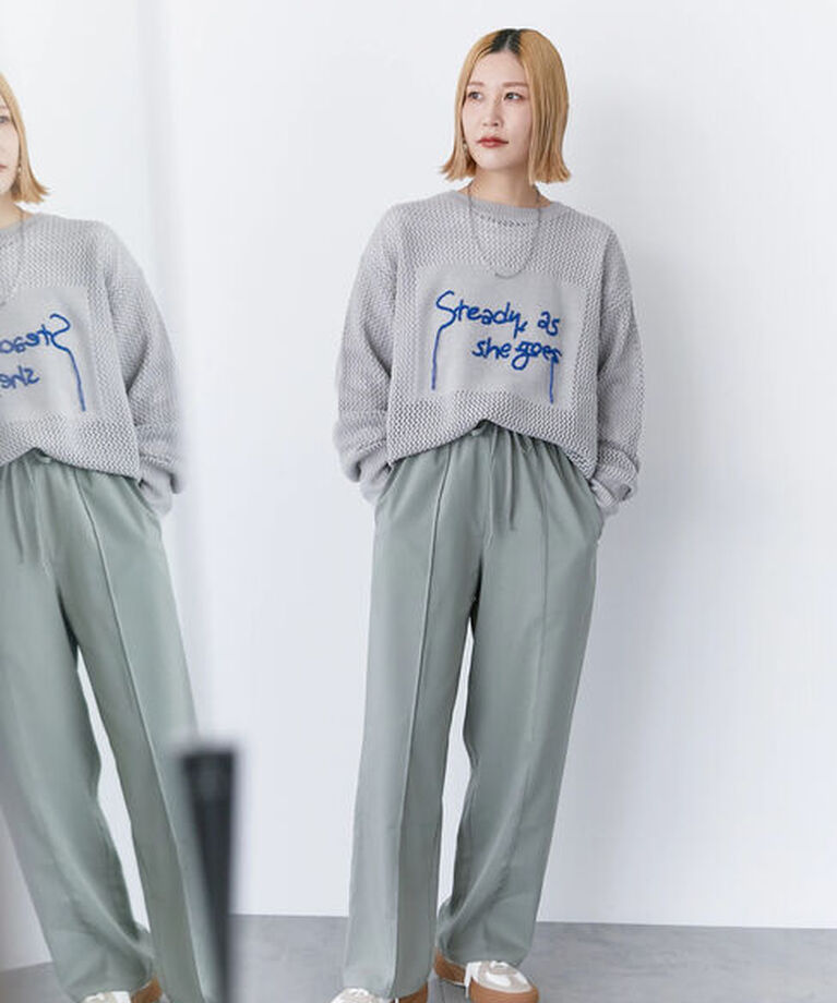 Samansa Mos2 blue「ピンタックイージーパンツ」|その他|